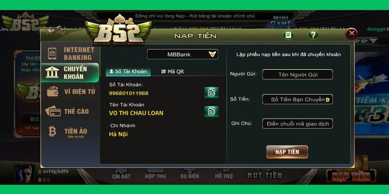 nạp tiền B52club